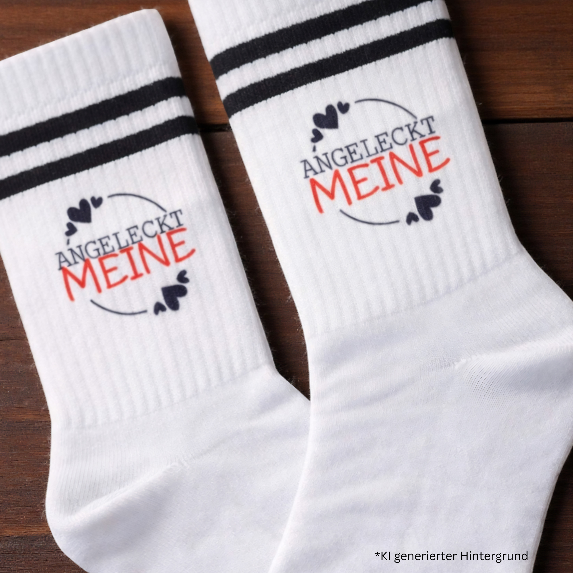 Personalisierte Socken mit Aufdruck Angeleckt Meins