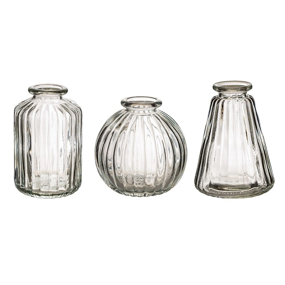 Thumbnail: Clear glass bud vase set 