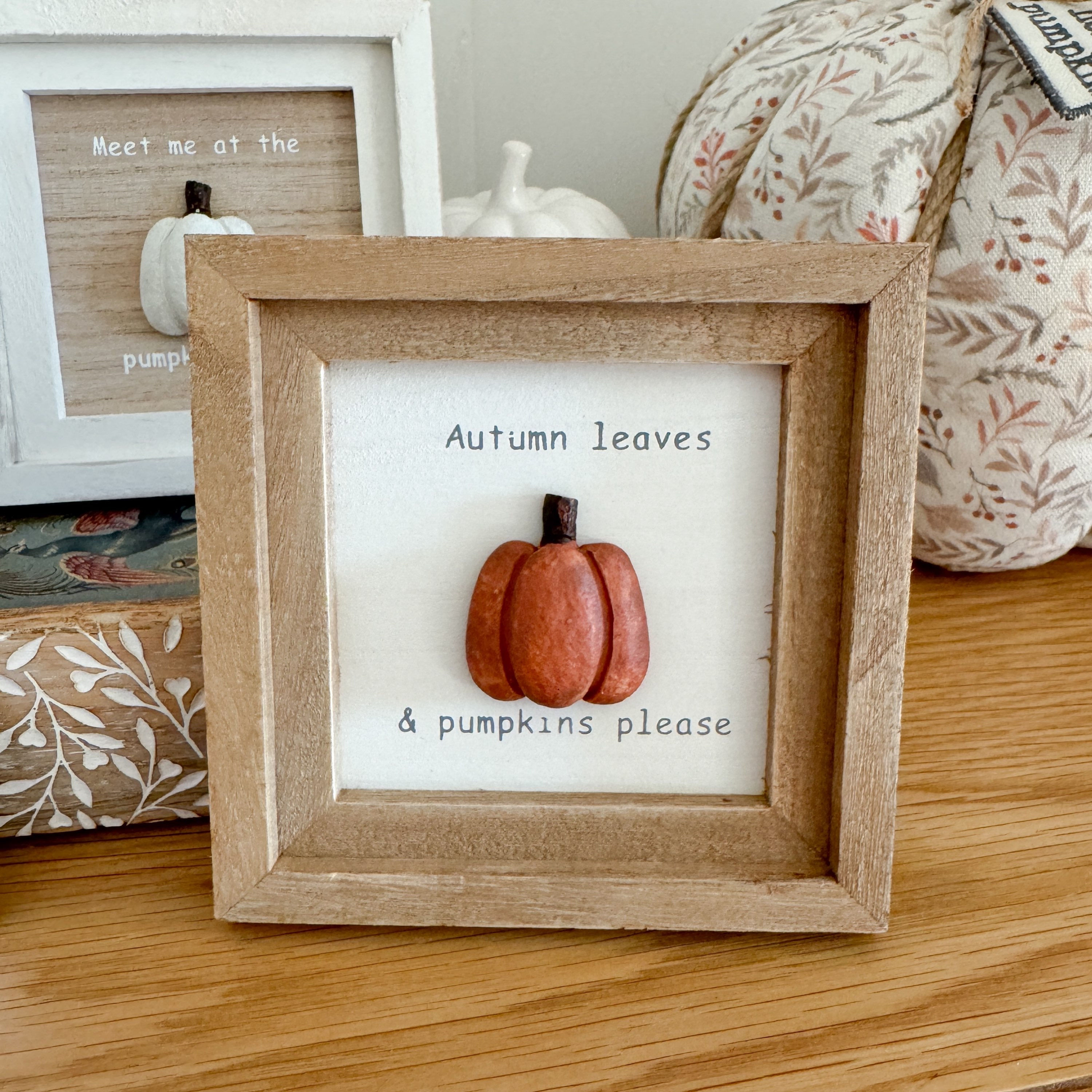 Autumn leaves and pumpkins please frame 