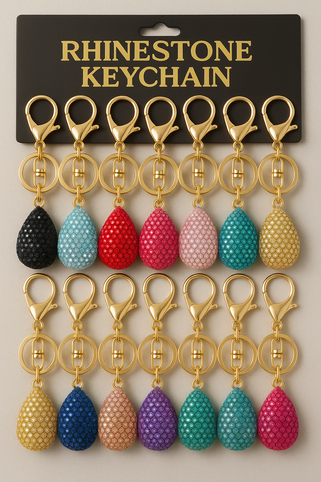 RHINESTONE KEYCHAIN 12-PACK