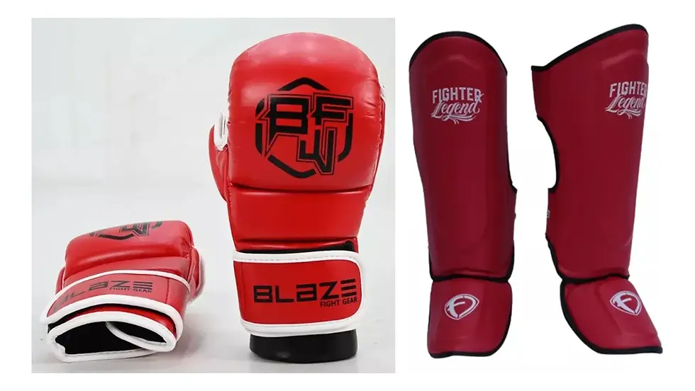 Miniatura: Paquete: Espinilleras Figheter Legend + Guantes MMA Blaze