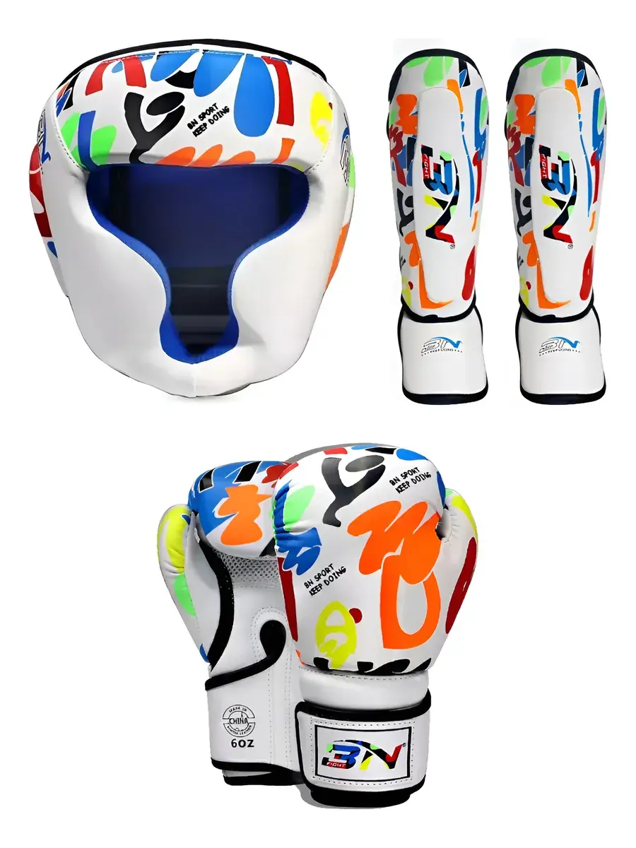 Miniatura: Paquete: Espinilleras +Careta + Guantes para niño (6 ozs) BN