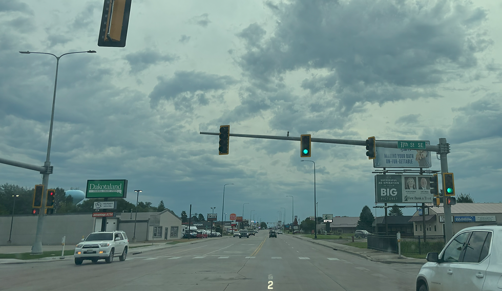 Street lights blown over in Watertown, SD