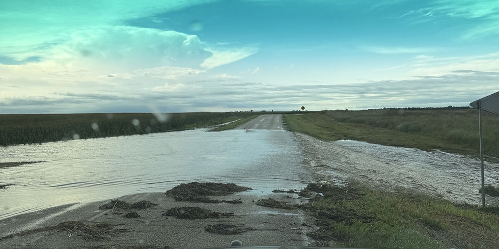 Flooding on County Road near Langford, SD