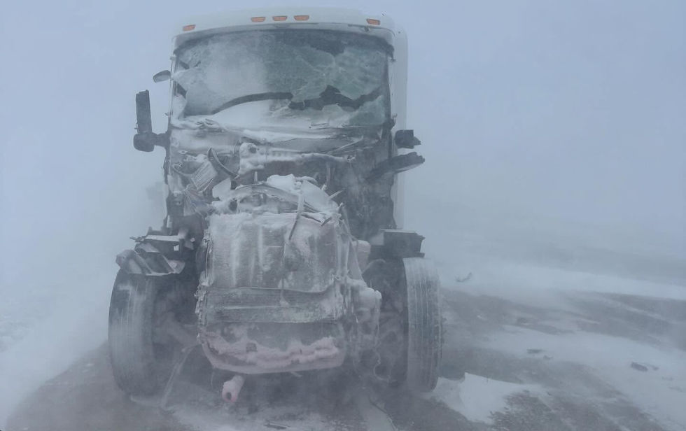 Semi smashed up in I29 crash in North Dakota
