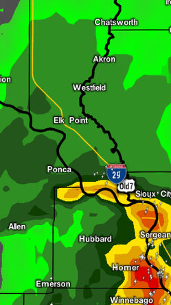 Thunderstorms Roll Across the Far Southeast Tip of South Dakota