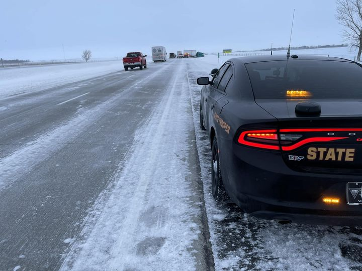 vehicles in the ditch on Interstate 90 in South Dakota