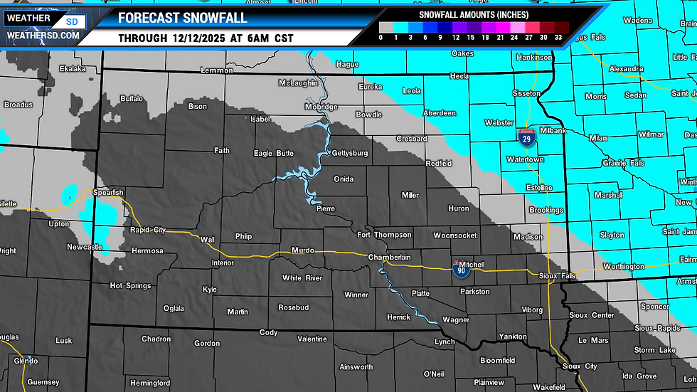 Snowfall Forecast for South Dakota
