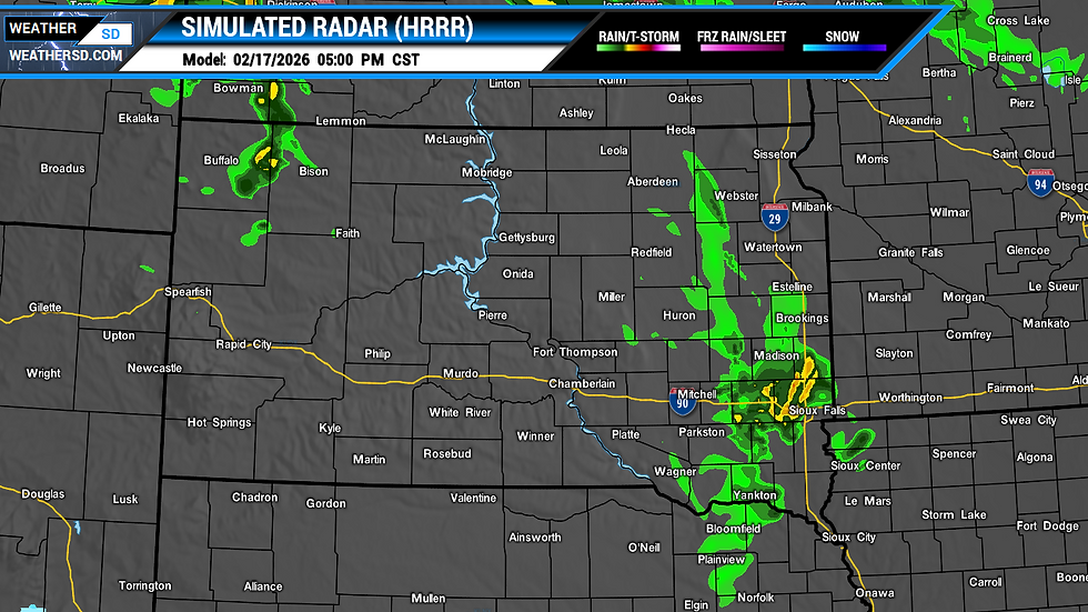 Thunderstorms Chances for Tuesday