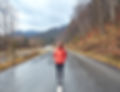 Girl Standing in Mountain Highway