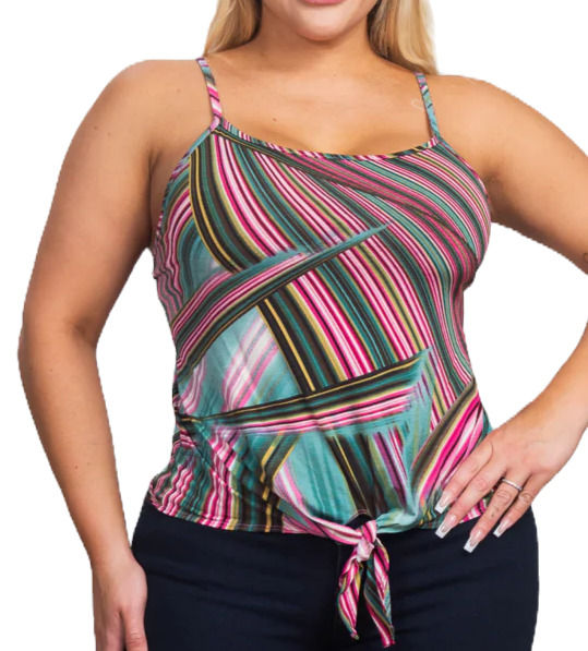 Plus Size Multi Color Spaghetti Strap Tank Top