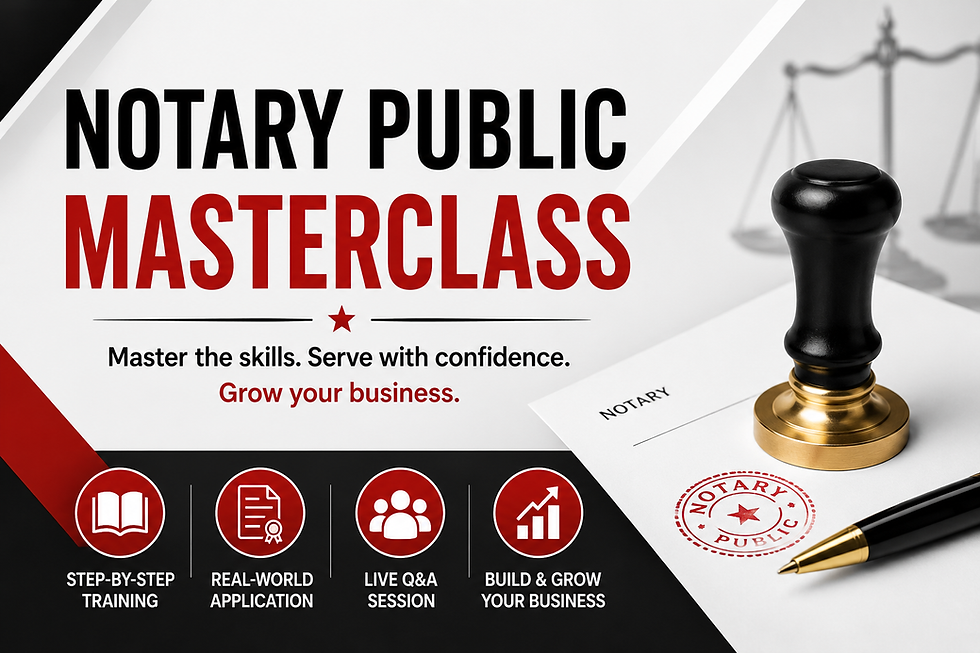 NOTARY MASTERCLASS- $275-$350