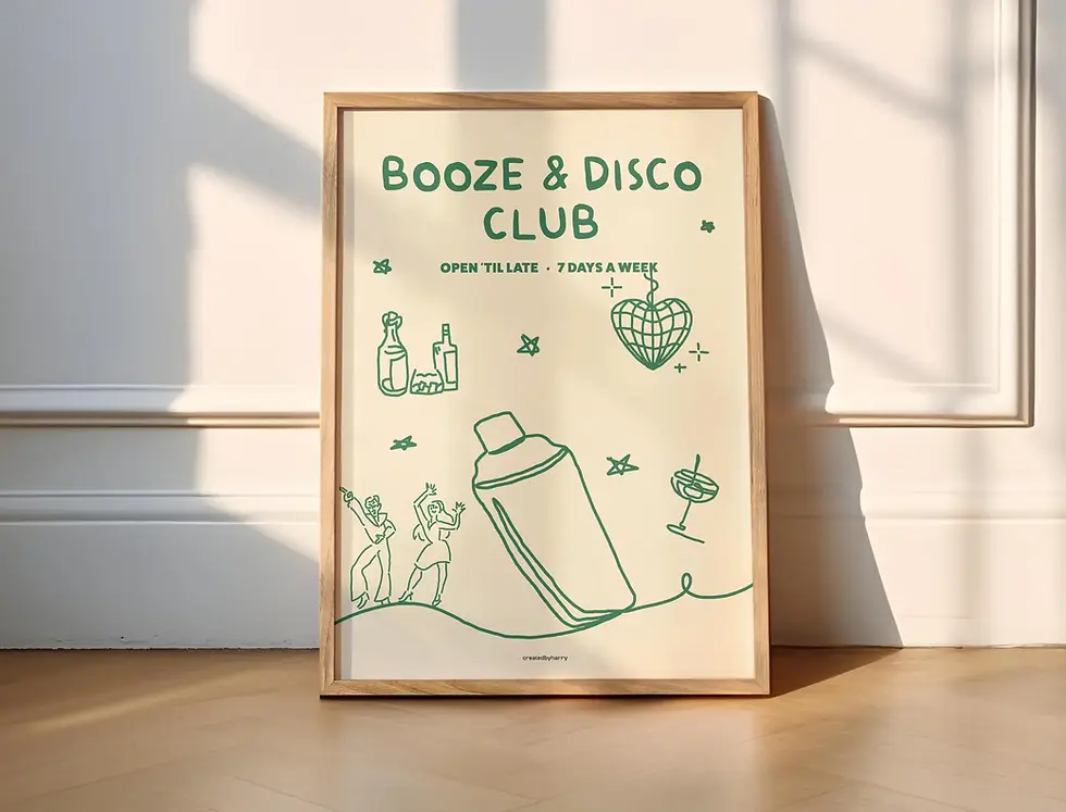 Thumbnail: Booze & Disco Club Wall Art Print