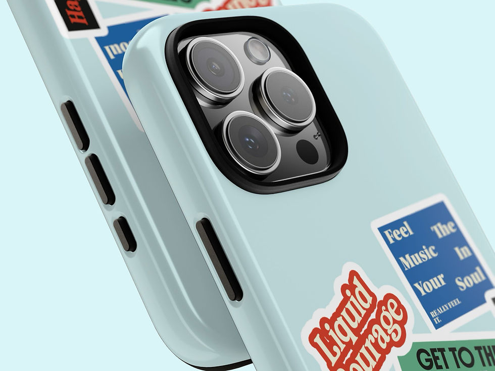 Thumbnail: Daddy Cool Blue Retro Disco Sticker Phone Case