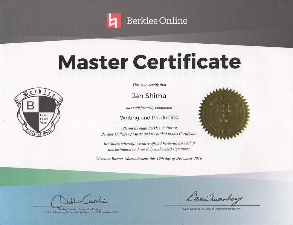 Berklee Master Certificate