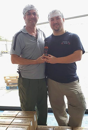 Father and Son with fist run with CoPacker
