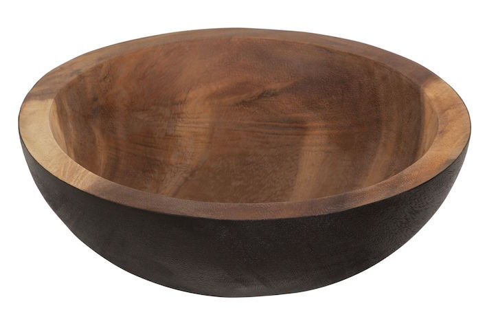 Miniaturbild: MUST LIVING, Mood for Wood, Schalen Paint it Black, Teakholz, braun, 2er Set