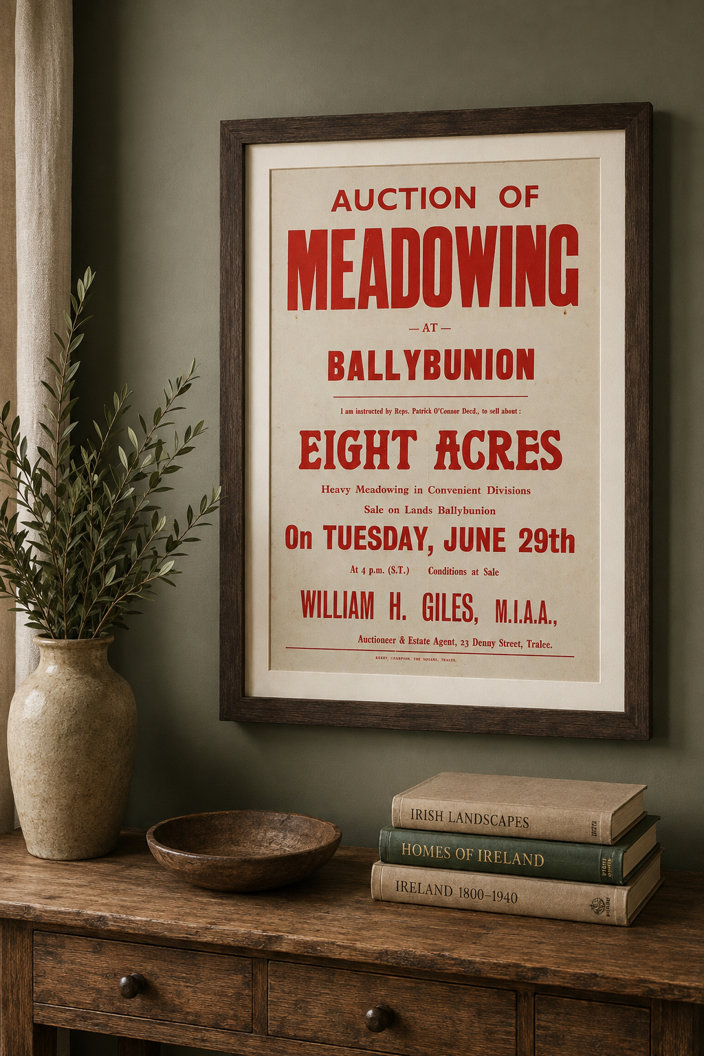 Vintage 20th Century Ballybunion Auction Print