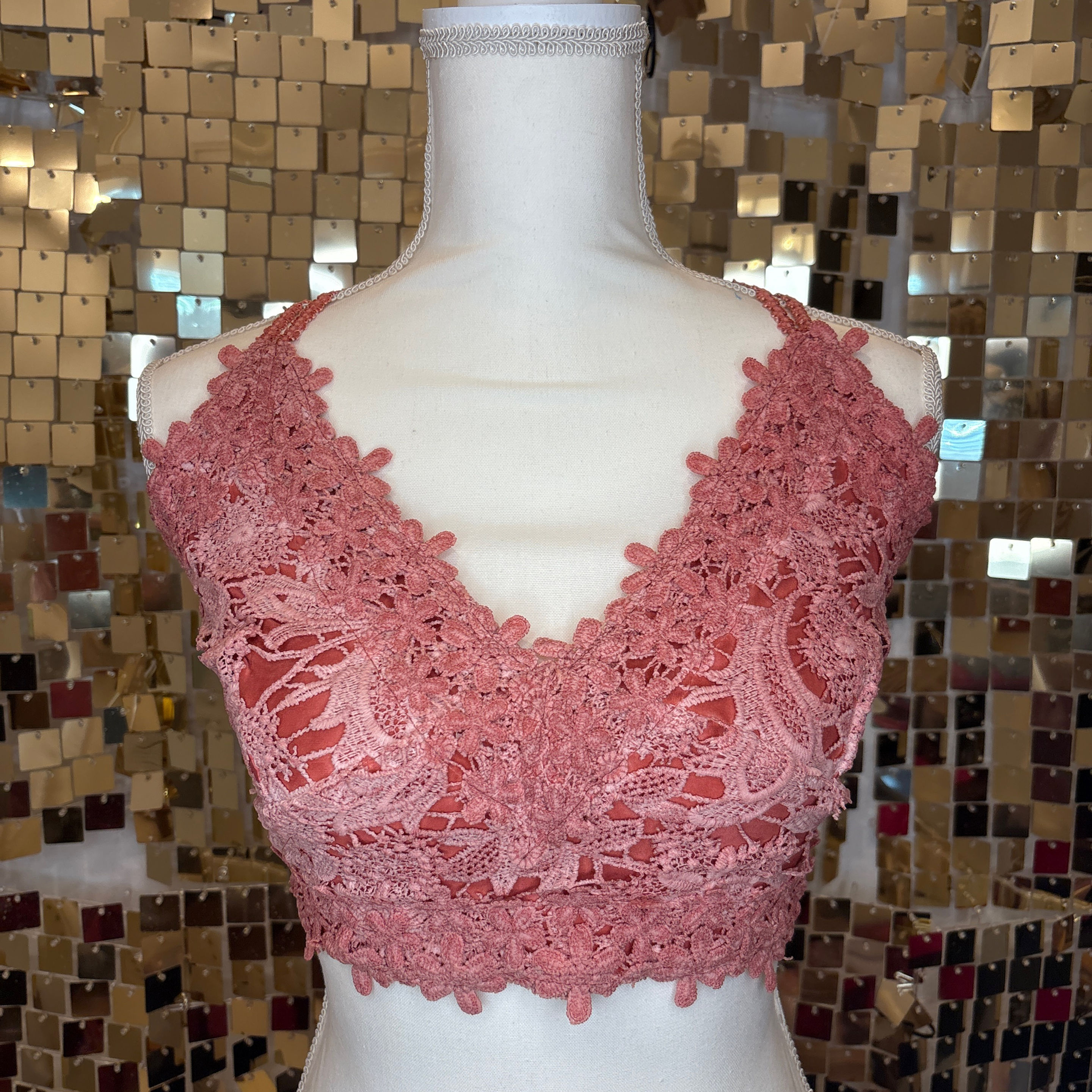 Burnt Carrot Lace Bralette