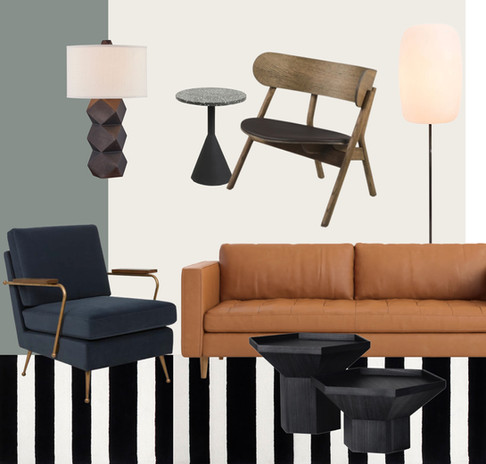 Living room interior design sample board