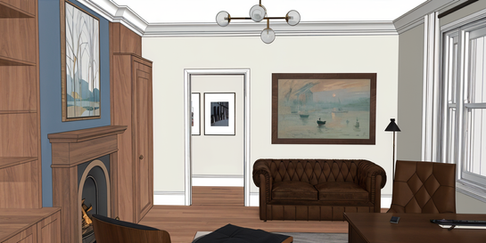 Transitional Study interior design 