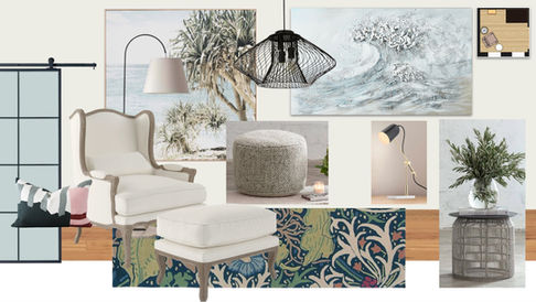 coastal Study interior design sample board