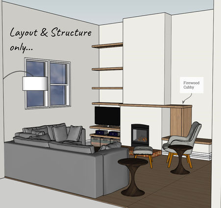 Living room 3D model interior design Sketchup
