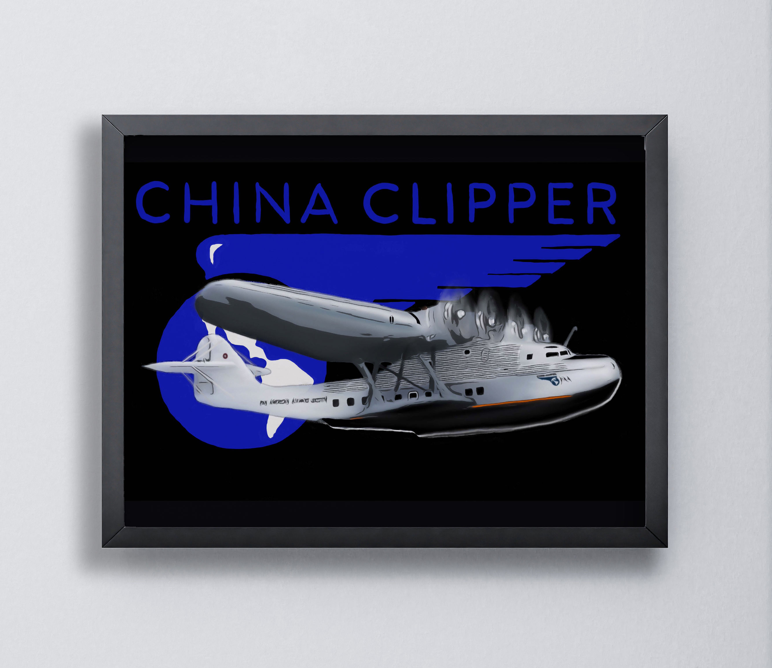 Martin M-130 - China Clipper Side View - 8x10 Original Art Print