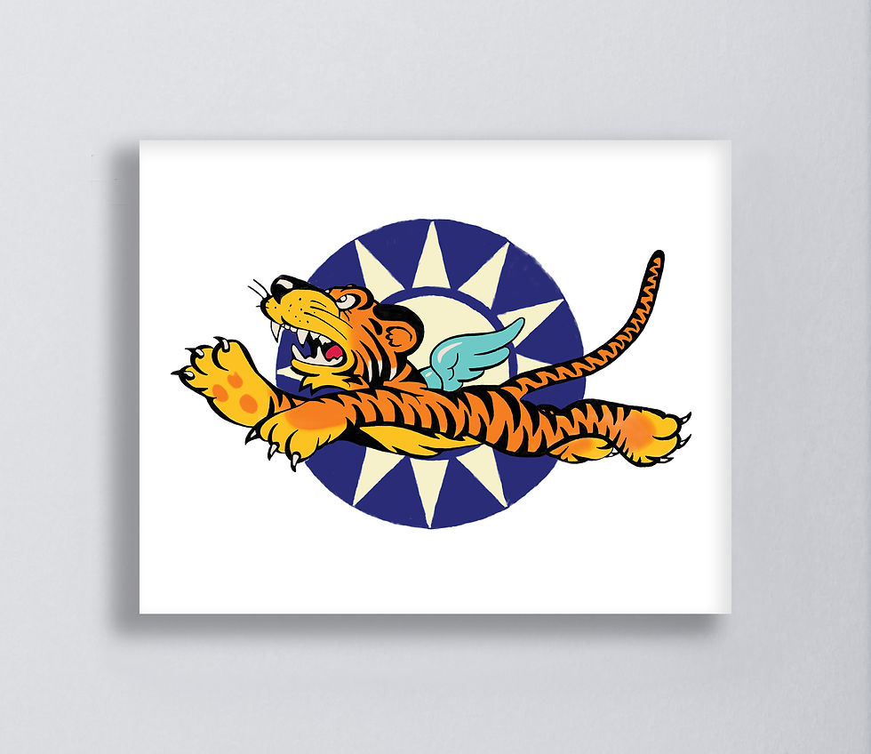 Flying Tigers AVG - Full Emblem No Words - 8x10 Original Art Print