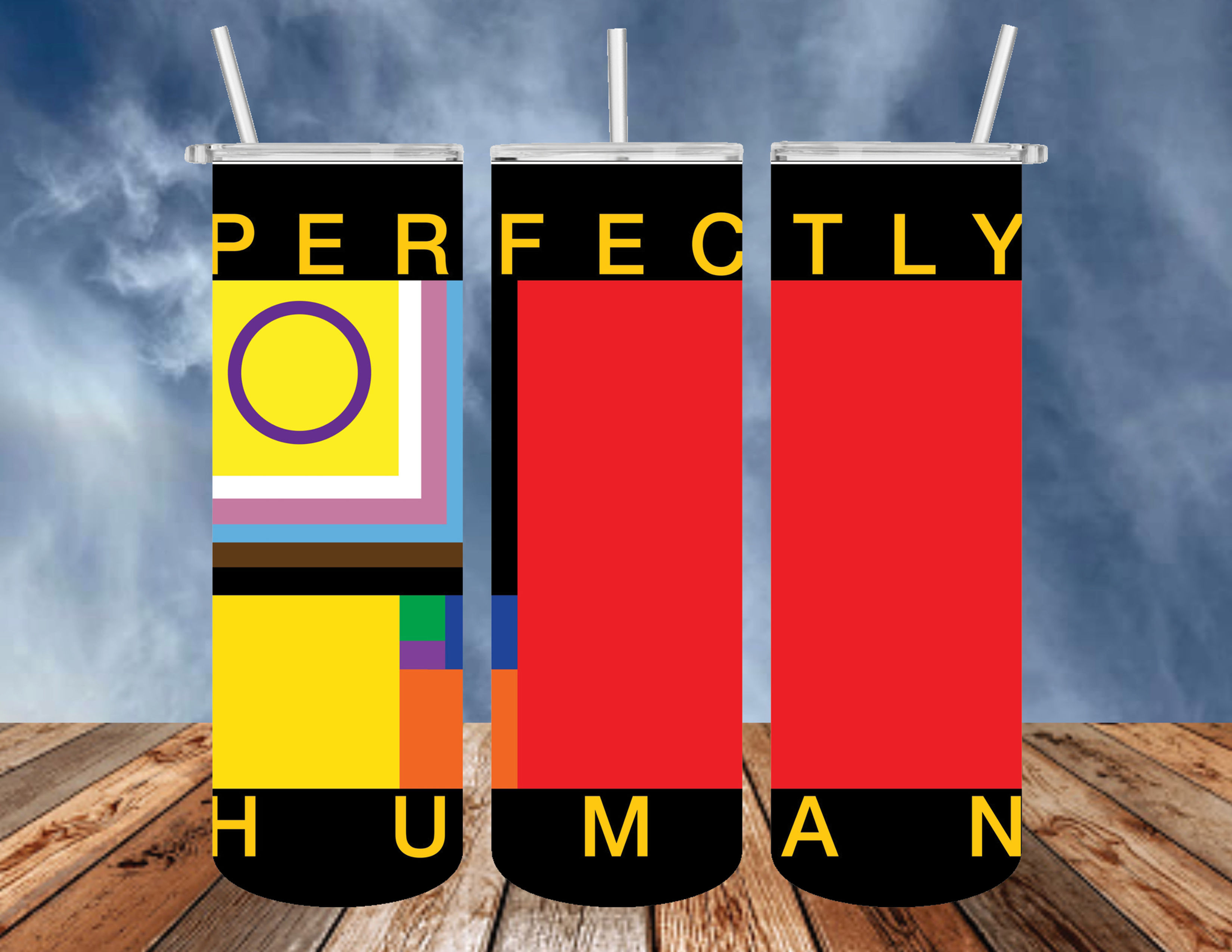 Perfectly Human - Progress Pride Flag - 20 oz Tumbler