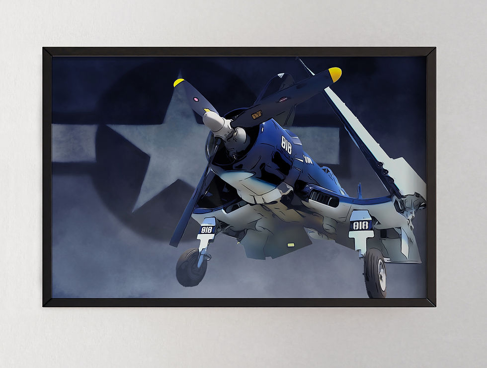 F4U Corsair - No Title - 11x17 Original Art Print