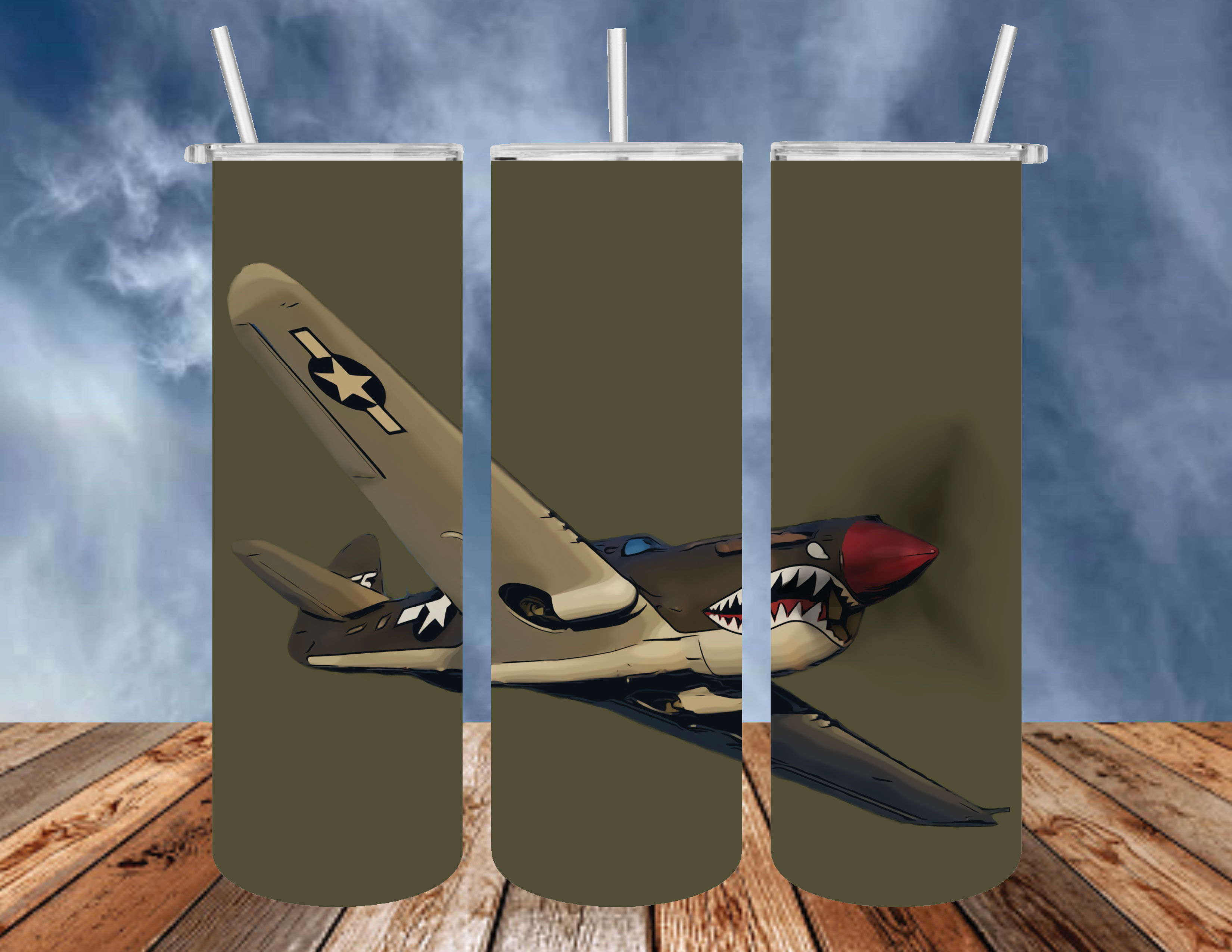 P-40 Warhawk - From Below Plane Only - 20 oz Tumbler