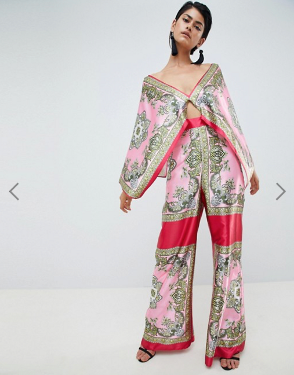 ASOS DESIGN Tile Print Draped Sleeve Jumpsuit $45.50