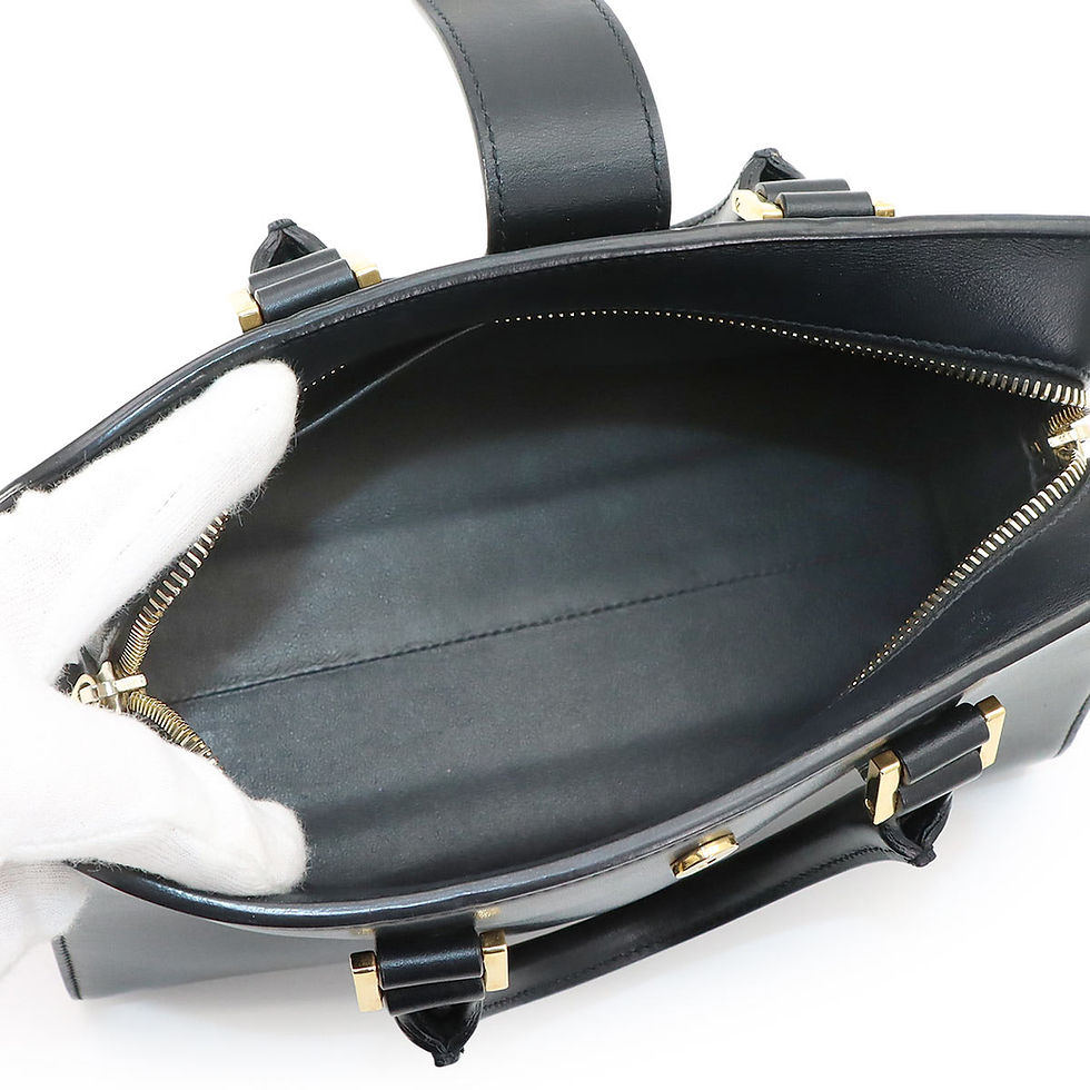 תמונה ממוזערת: SAINT LAURENT Baby Cabas 2way Leather Shoulder Bag Black