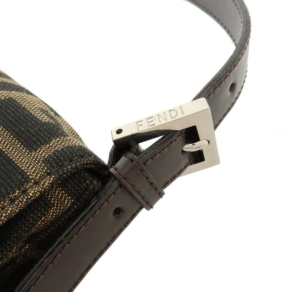 תמונה ממוזערת: FENDI Mamma Baguette Zucca Canvas Leather Hand Bag Shoulder Bag
