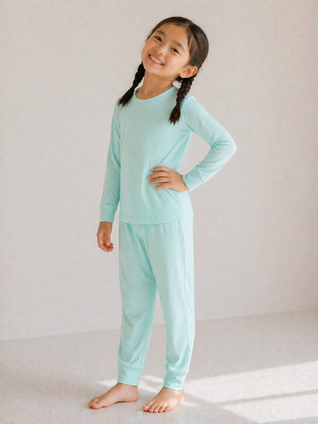 Gray Cyan 2-Piece Hypoallergenic Sleepwear