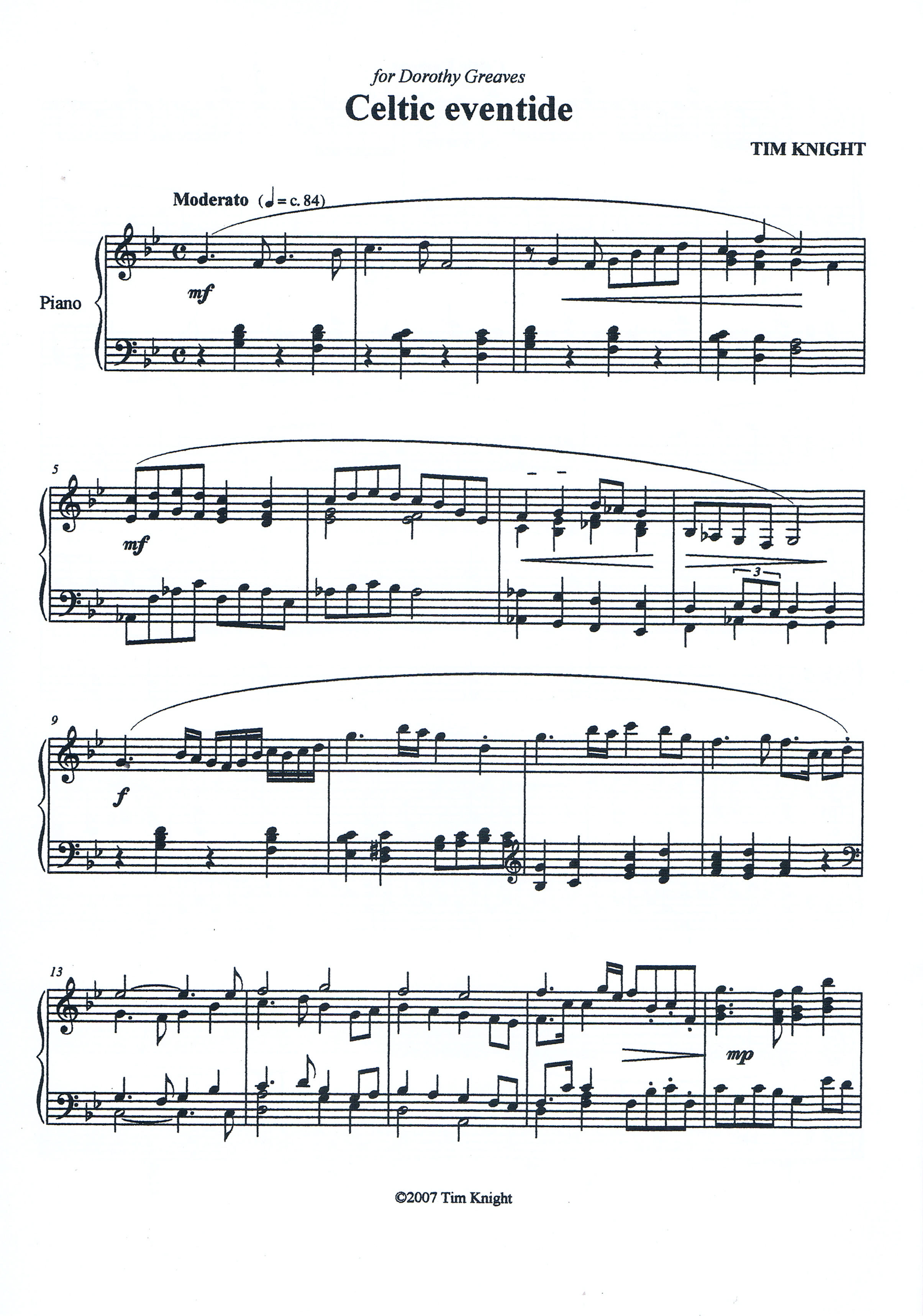 3 Celtic Reflections for Piano (PDF Download)