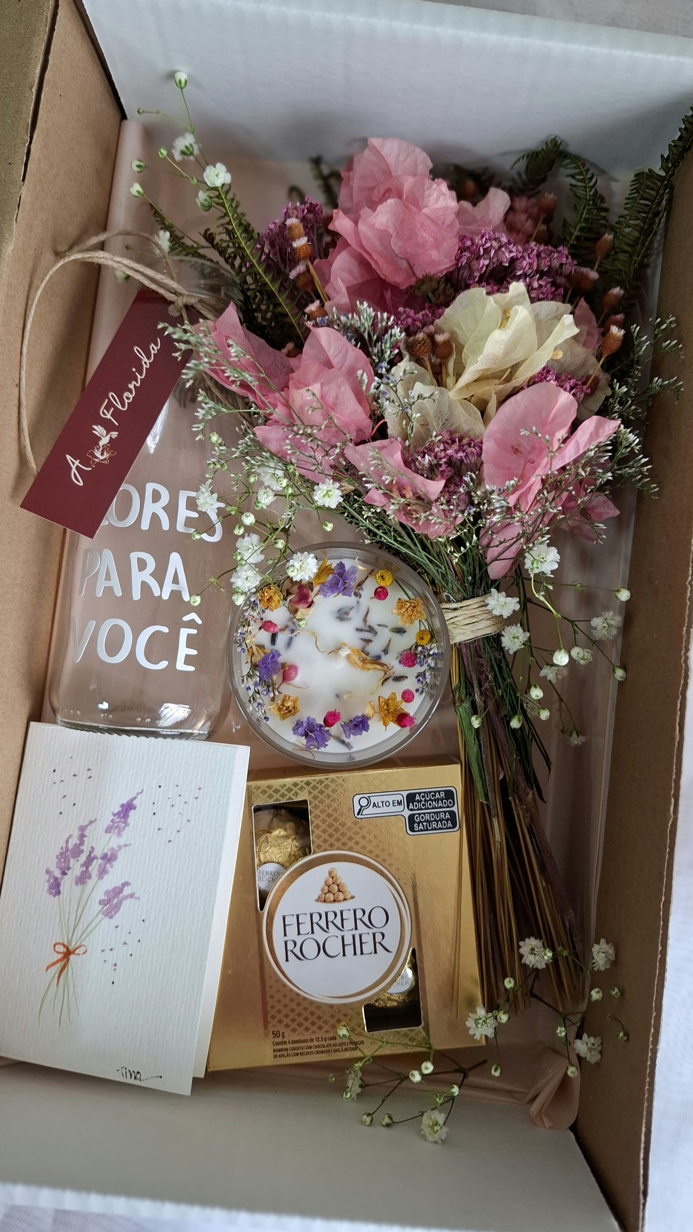  Caixa decorada Flores para você 