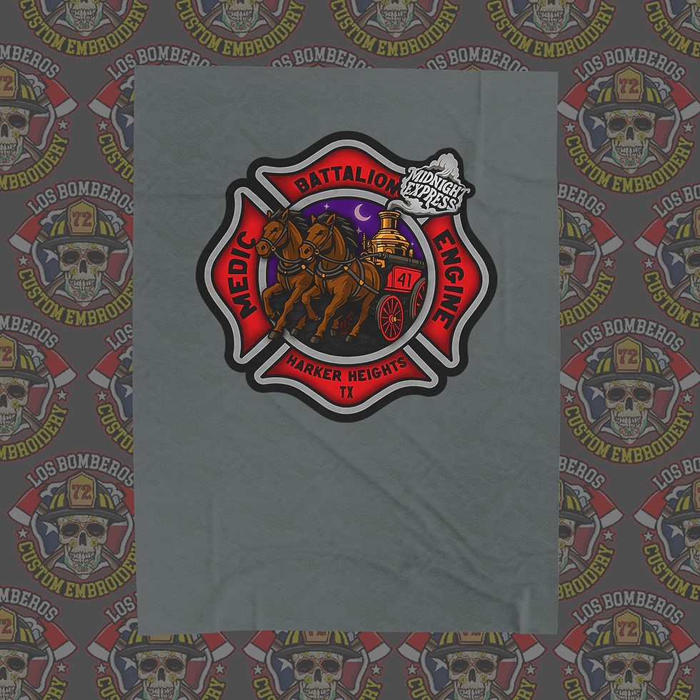 Thumbnail: Harker Heights Station 41 Dark Grey Velveteen Plush Blanket
