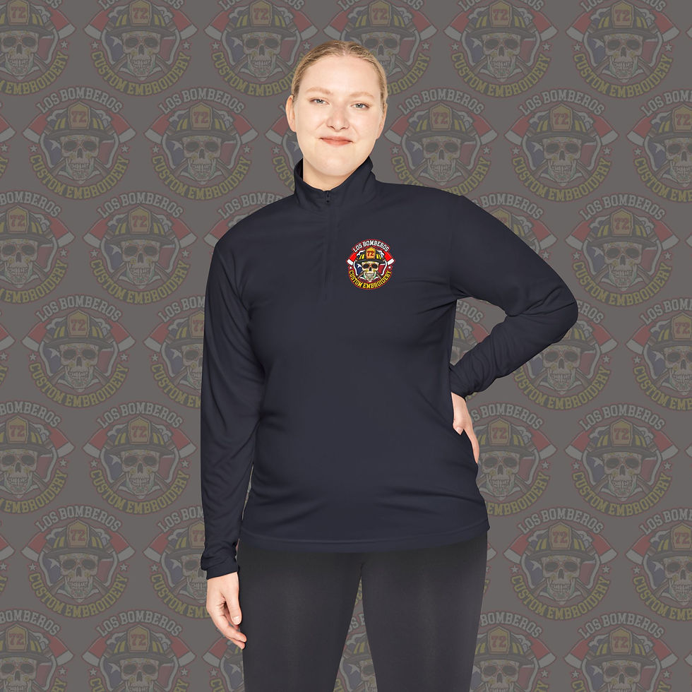 Thumbnail: Los Bomberos Unisex Quarter-Zip Pullover