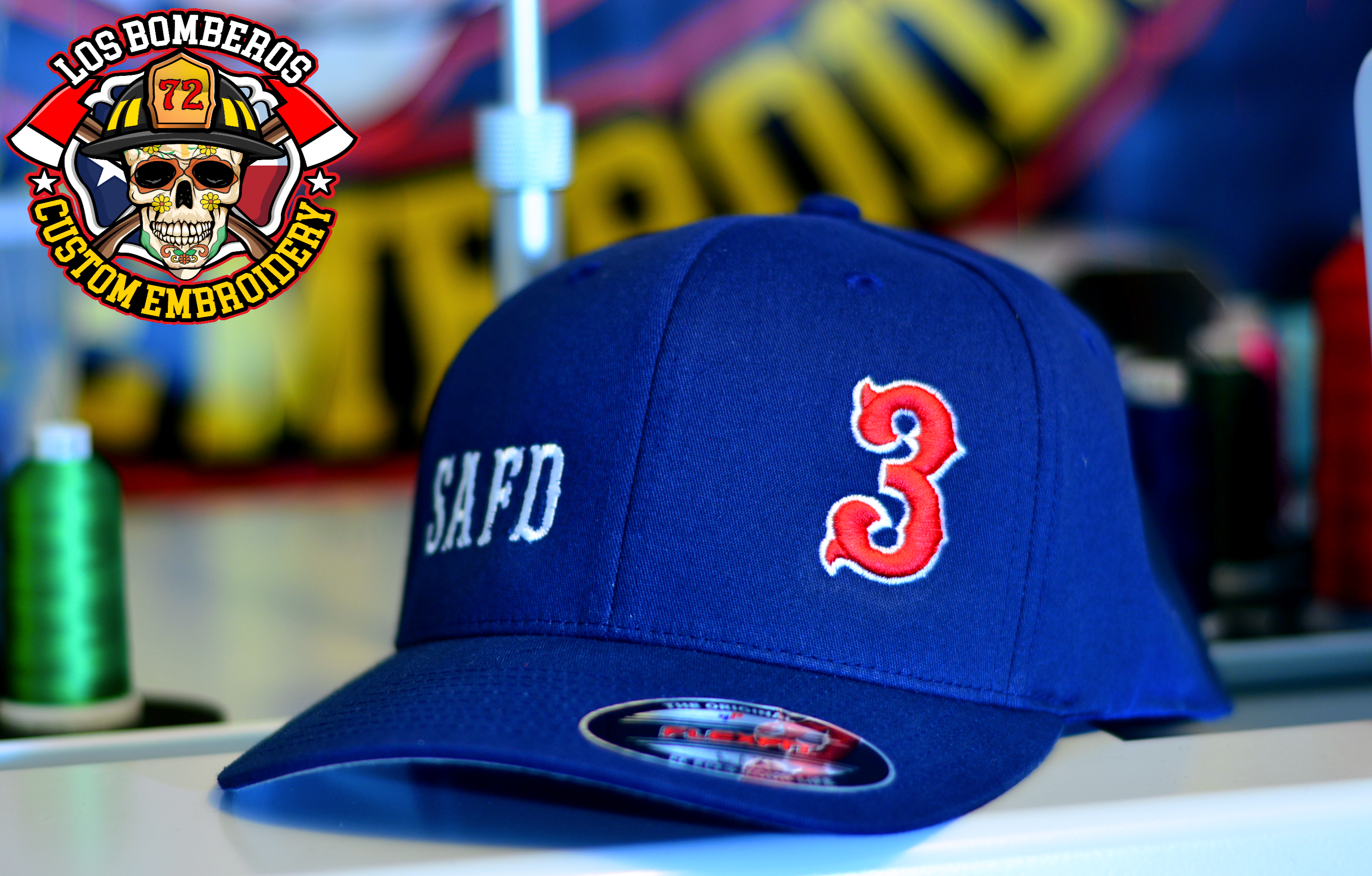 Flexfit 5001 V-Flex Twill Cap - Double Offset - 3D Puff