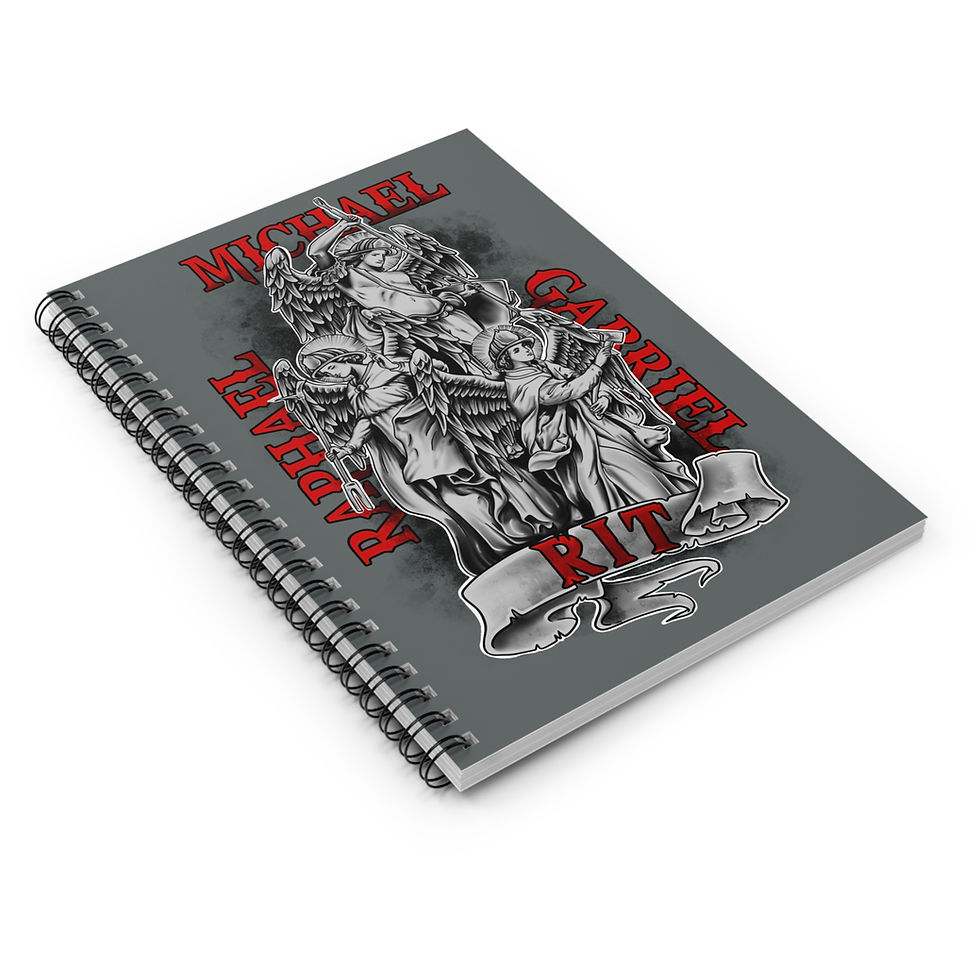 Thumbnail: 3 Angels RIT Dark Grey Spiral Notebook - Ruled Line