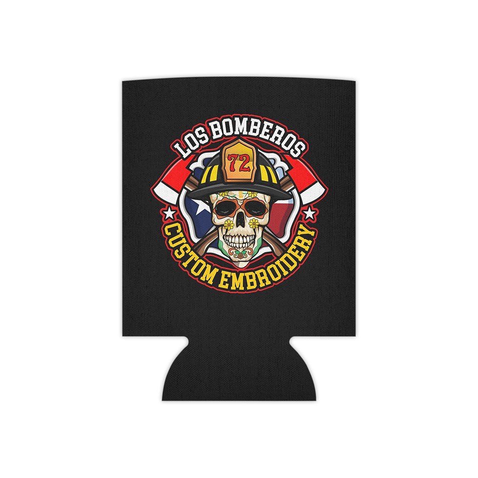 Thumbnail: Los Bomberos Custom Embroidery Can Cooler