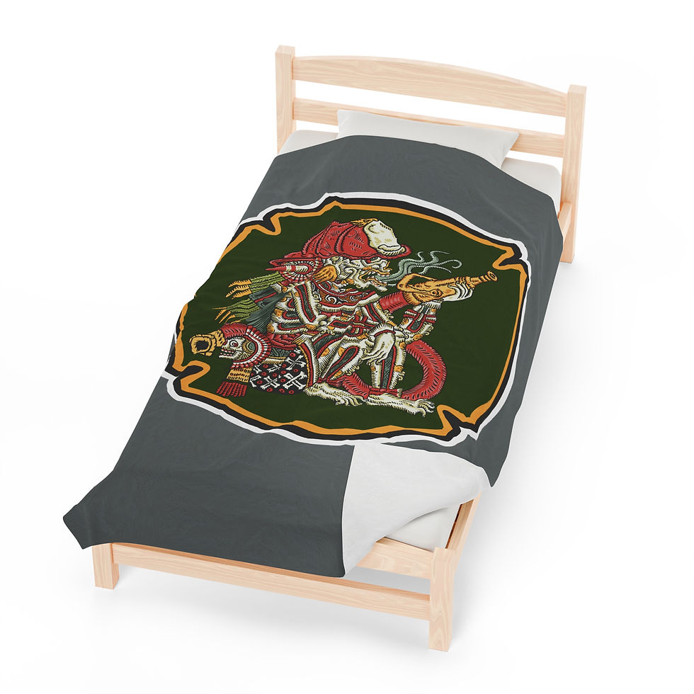 Thumbnail: Aztec Maltese Cross Velveteen Plush Blanket
