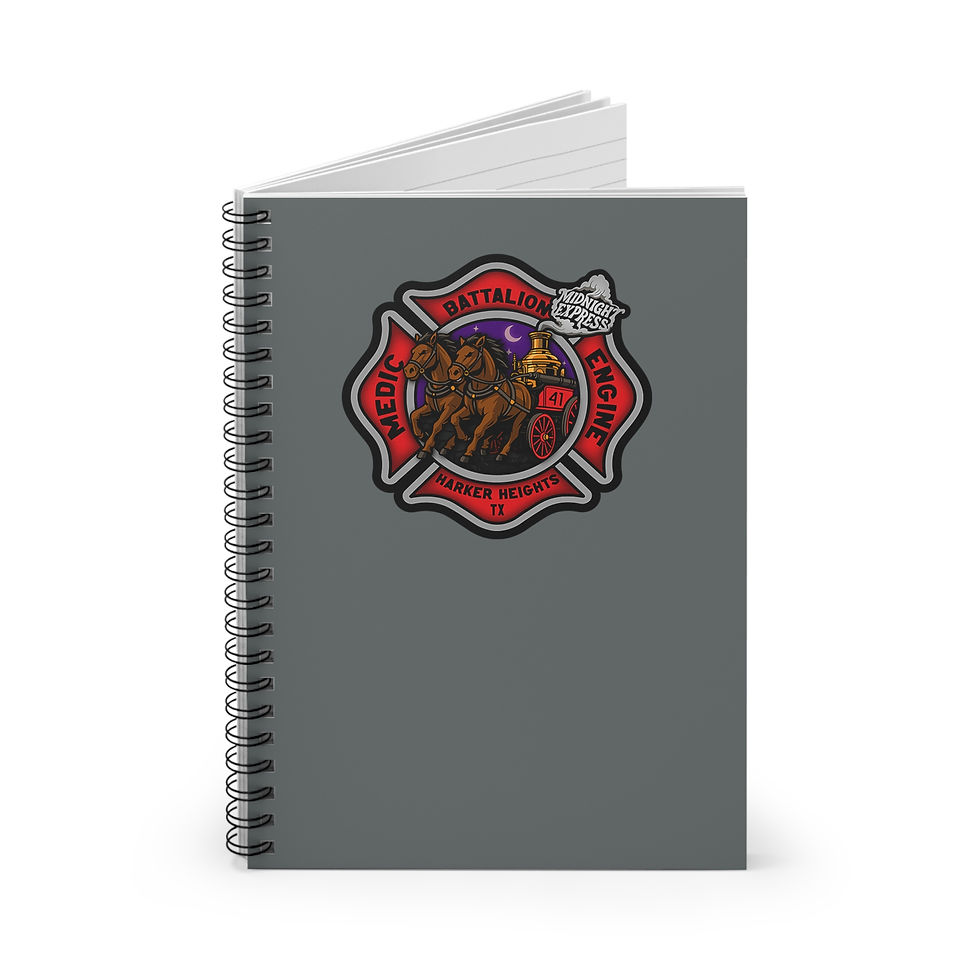 Thumbnail: Harker Heights Station 41 Dark Grey Spiral Notebook - Ruled Line