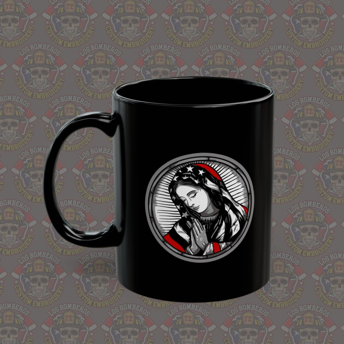Our Lady Thin Red Line Black Mug (11oz, 15oz)