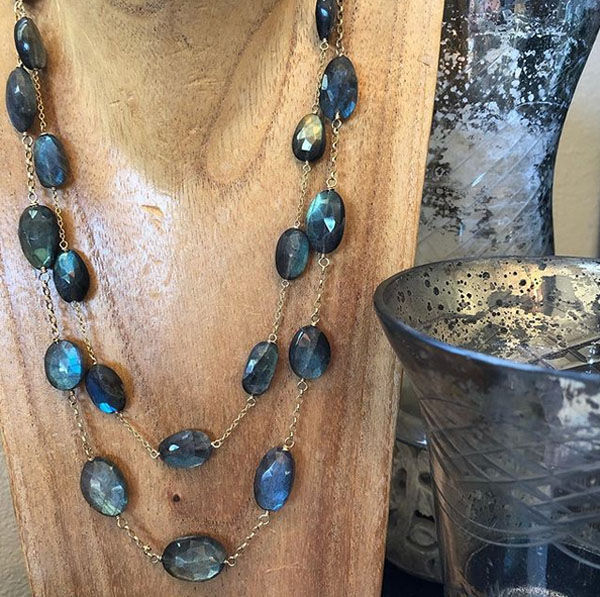 Thumbnail: Labradorite disks with 14k gold filled chain