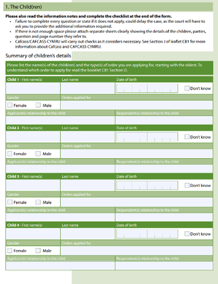 How to fill out page 2 of the c100 form
