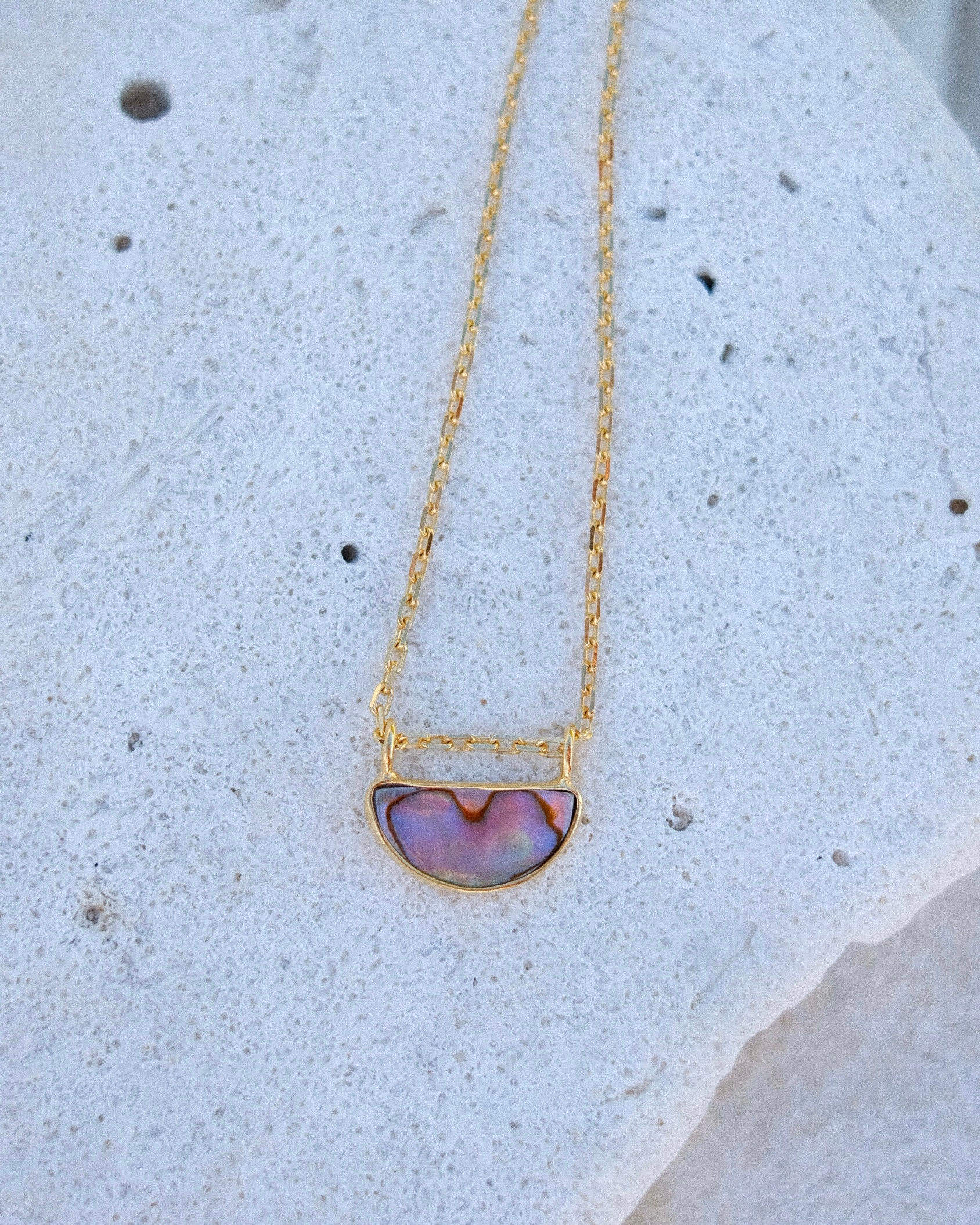 Abalone Shell 18k Gold Plated Necklace