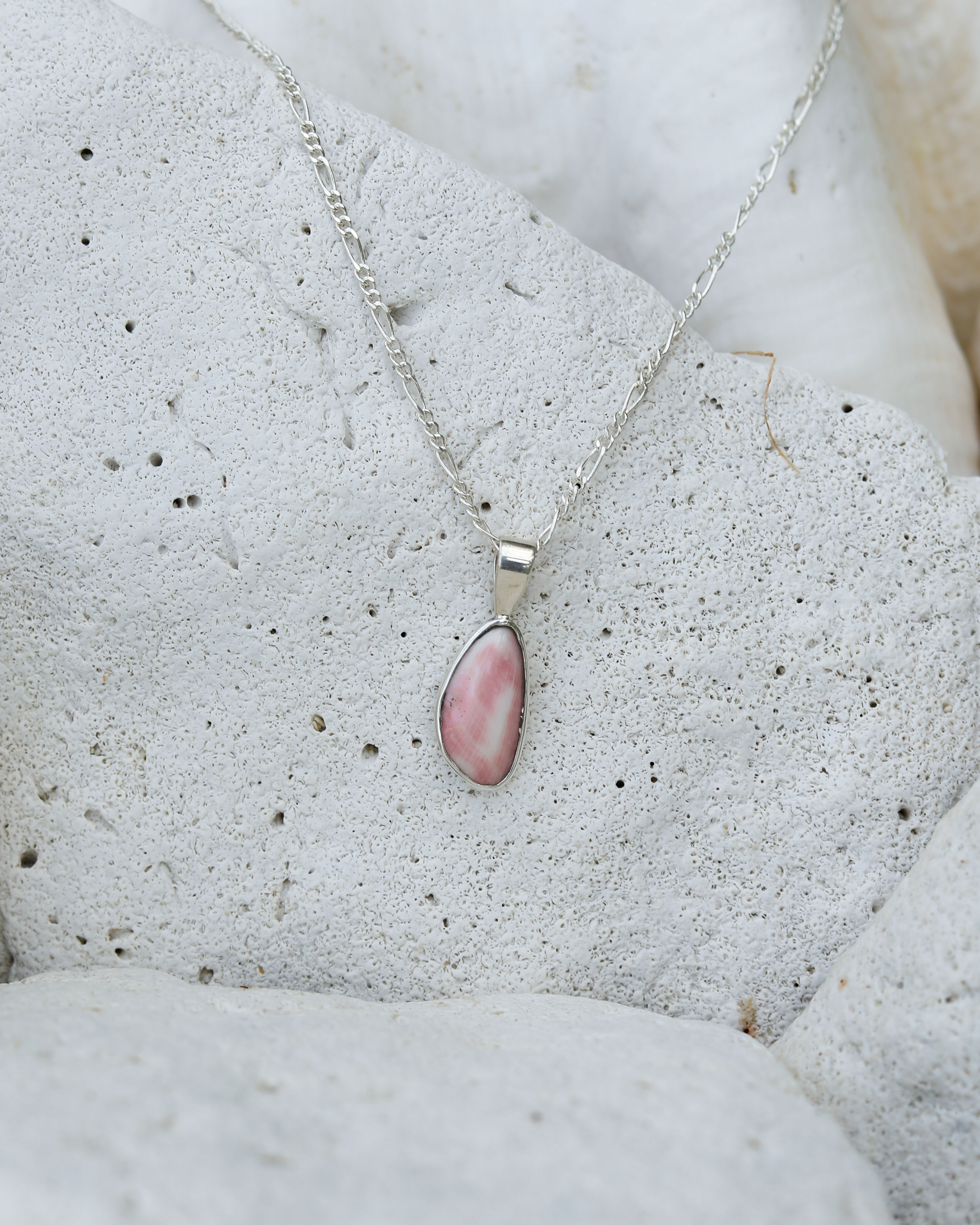 Pink Barnacle Shell Silver Pendant